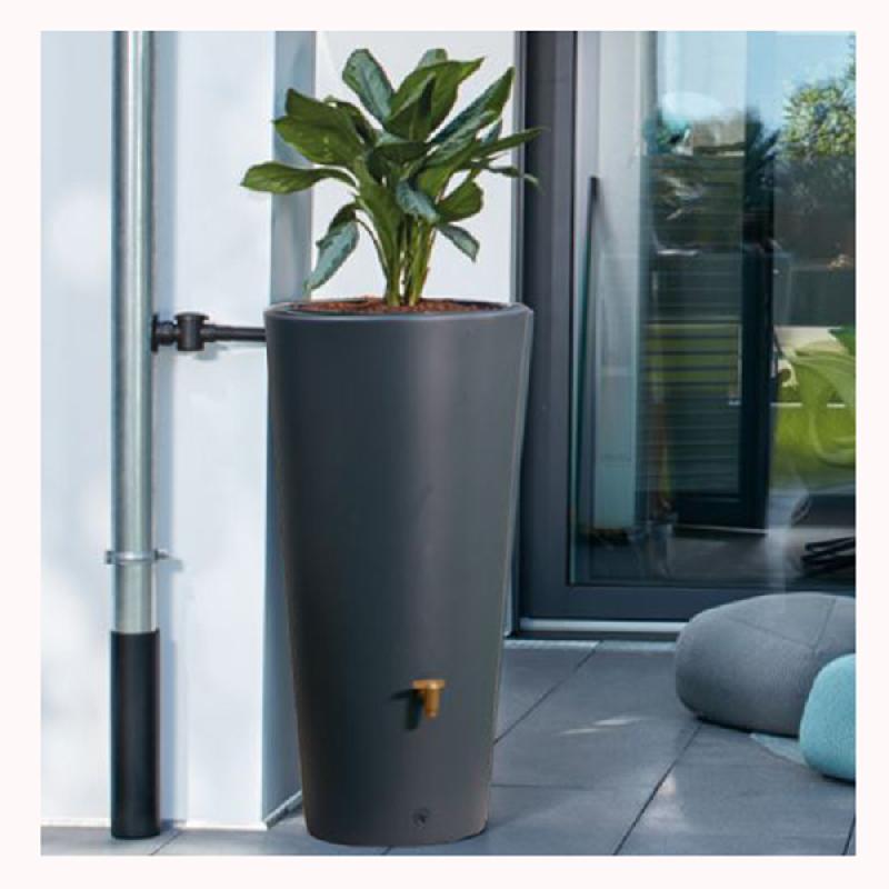Récupérateur d'eau de pluie mural 220L VASO 2 en 1 - polyéthylène - robinet imitation laiton - fabrication française_2