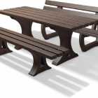 Table Pique Nique Tivoli avec banc et banquette en Plastique Recyclé Premium_2