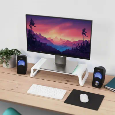 Trust 25351 support d'écran plat pour bureau Transparent, Blanc_2