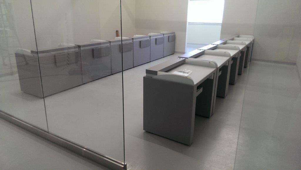 Boxes d'analyses sensorielles en acier peint époxy et verre trempé - version escamotable - REFERENCE_2