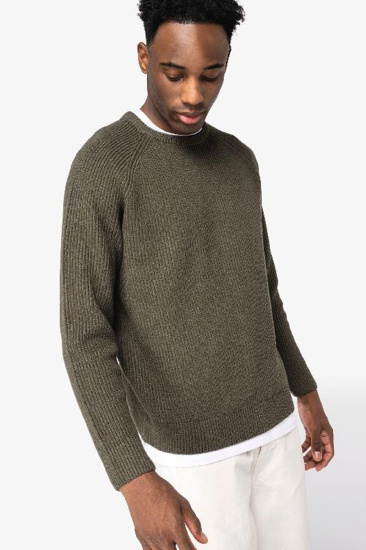 Pull écoresponsable homme à grosses mailles - Native Spirit - Réf: NS911 - Coton biologique et polyester recyclé_2