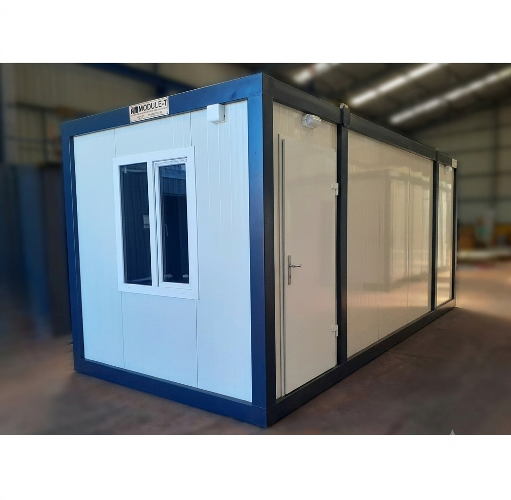 Bureau de chantier modulaire - Empilable - 6,00 x 2,40 m hauteur 2,60 m - Porte en acier galvanisé - Module-T_2