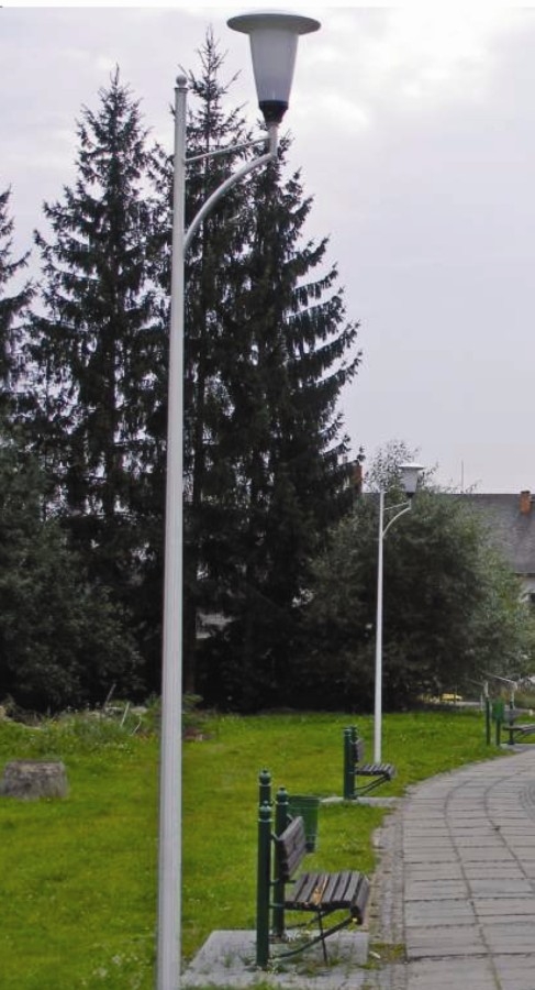 Mât d'éclairage public en aluminium - hauteur 4 à 5 m - diamètre base 120 mm - crosses soudées_2