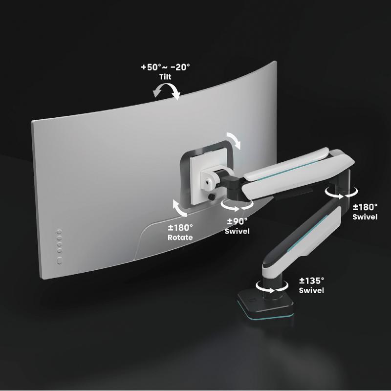 ROLINE Support LCD à gaz, fonction pivot, 5 axes de rotation, max. 20 kg_2