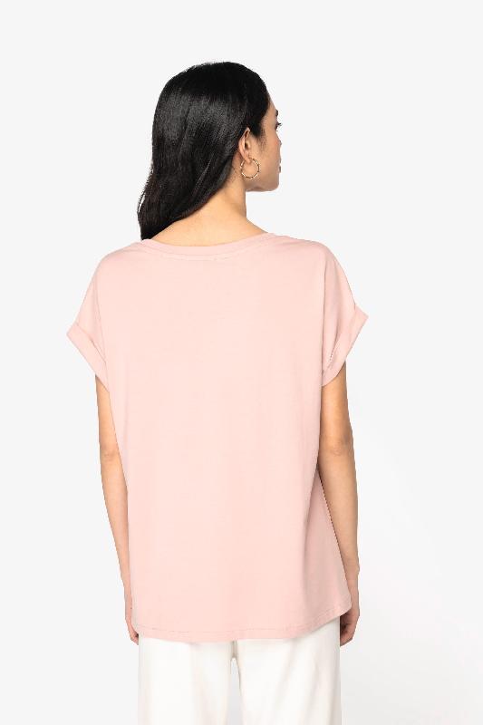 T-shirt écoresponsable à manches à revers femme - 100% coton biologique - Réf: NS309_2