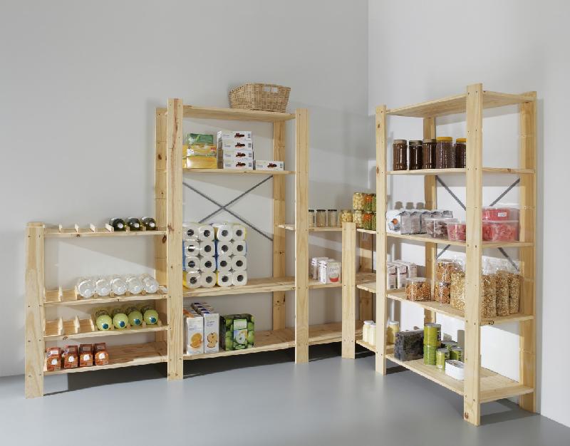 Étagère en pin - 4 tablettes - l.82 x p.40 x h.170 cm - finition brute à peindre - charge 100 kg par tablette_2