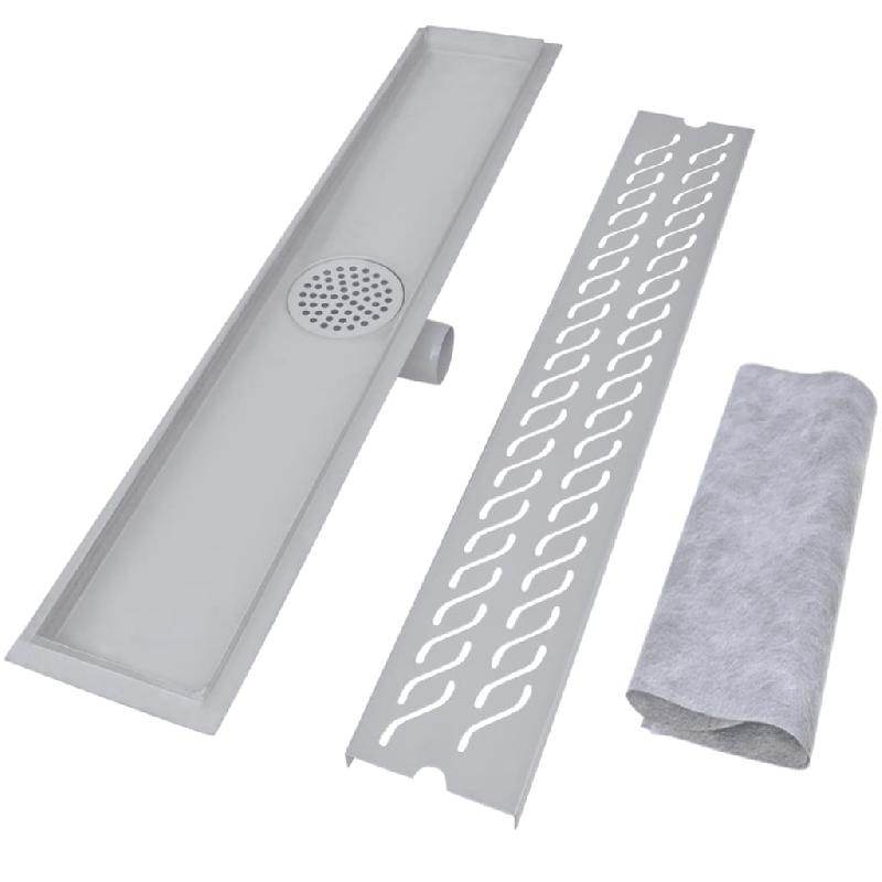 Vidaxl drain de douche linéaire 2 pcs vague 730x140mm acier inoxydable 275961_2