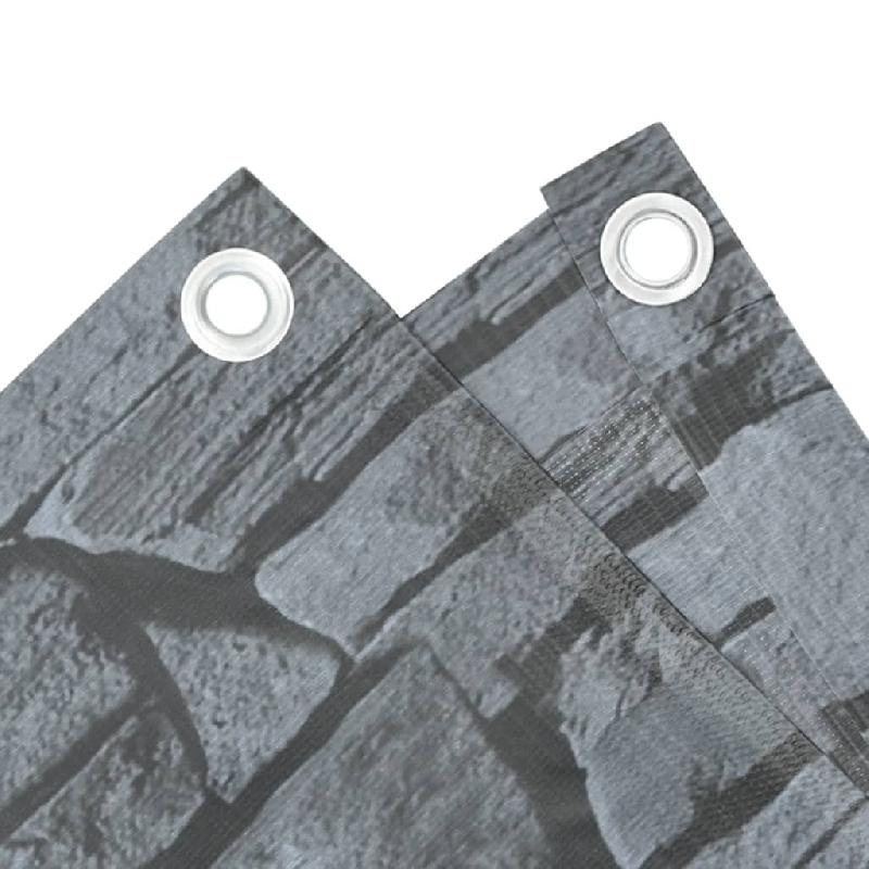 Vidaxl écran d'intimité de jardin aspect pierre de rebord gris pvc 4005526_2