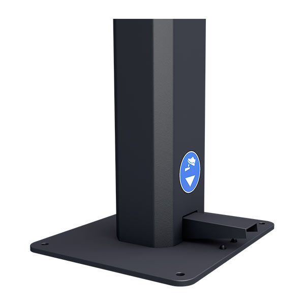 Borne avec pédale mécanique - distributeur de gel hydroalcoolique - Ingitek - acier noir (capacité 1 litre)_2