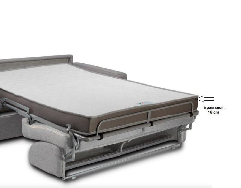 Canapé convertible express 160 cm Dreamer Edition - cuir et PU Cayenne gris - matelas 16 cm Excellence literie_2