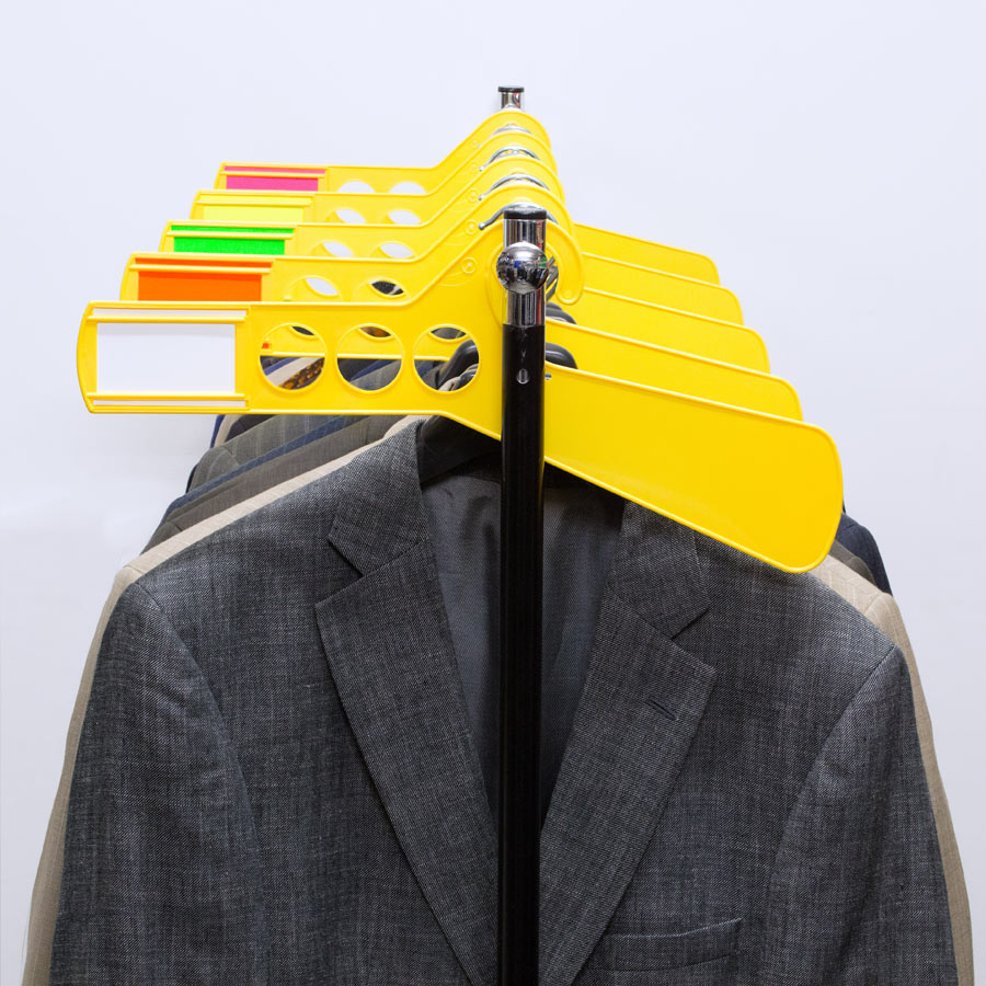 Grand séparateur de penderie écologique - jaune - pour grands ateliers - 44cm - plastique recyclé_0