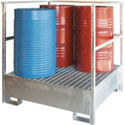 Rack et box de rétention en acier pour fûts 220/440 litres - stockage vertical et horizontal - peinture RAL 6029 ou galvanisé_2