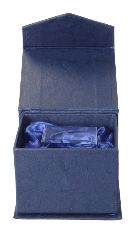 Cube en verre - Transparent - Livré dans boîte cadeau bleue - Poids 208,33 gr_2