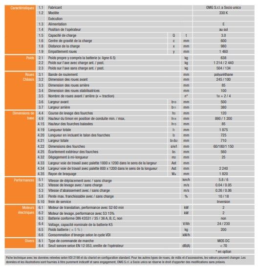 Transpalette électrique 330 K - OMG SRL - capacité 3.0 t - faible hauteur de levée avec opérateur accompagnant_2
