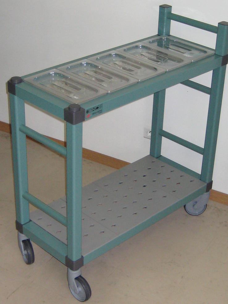 Chariot de service sur mesure en PVC - 100% hygiénique et robuste - Roues en nylon ou caoutchouc_2