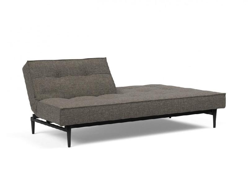 Canapé-lit convertible Innovation Living Splitback Styletto - 115x210 cm - Pieds chêne noir - Tissu Flashtex Dark Grey_2