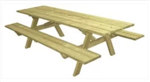 Table pique-nique Munich - Pin du Nord traité autoclave classe IV - Bancs rabattables - Modèle PMR - Plateau 230 cm_2