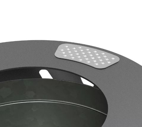 Corbeille publique Lofoten Vigipirate - ouverture latérale, acier peint, 100 litres - conforme aux dispositions réglementaires_2