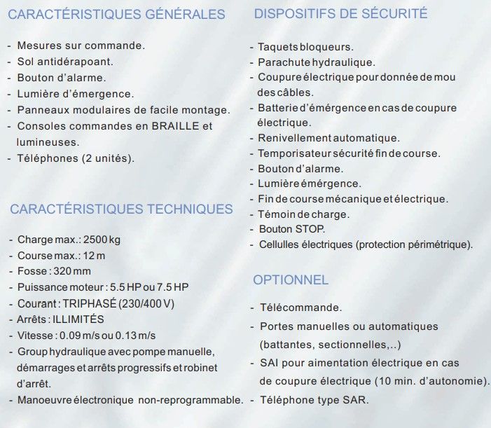 Monte voiture DHC - DHLLUIS - charge maximum 2500 kg - élévation verticale avec passagers_2