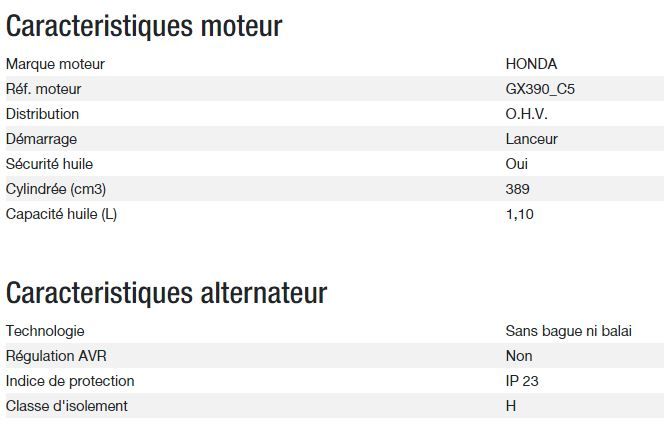 Groupe électrogène HX 6000 TB UK C5 - Kohler - Gamme INTENS - Puissance max 5,60 kW - 230 V - 50 Hz_2