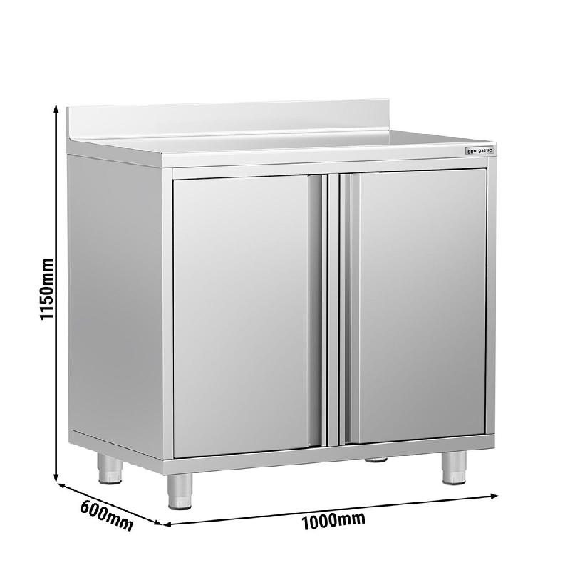 Meuble inox pour machine à café - 1000 x 600 mm - 2 portes battantes_2