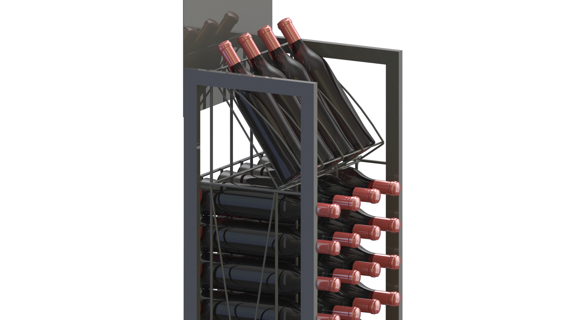 Présentoir en métal pour bouteilles - Capacité 52 bouteilles - Commerce, distribution, tourisme_2