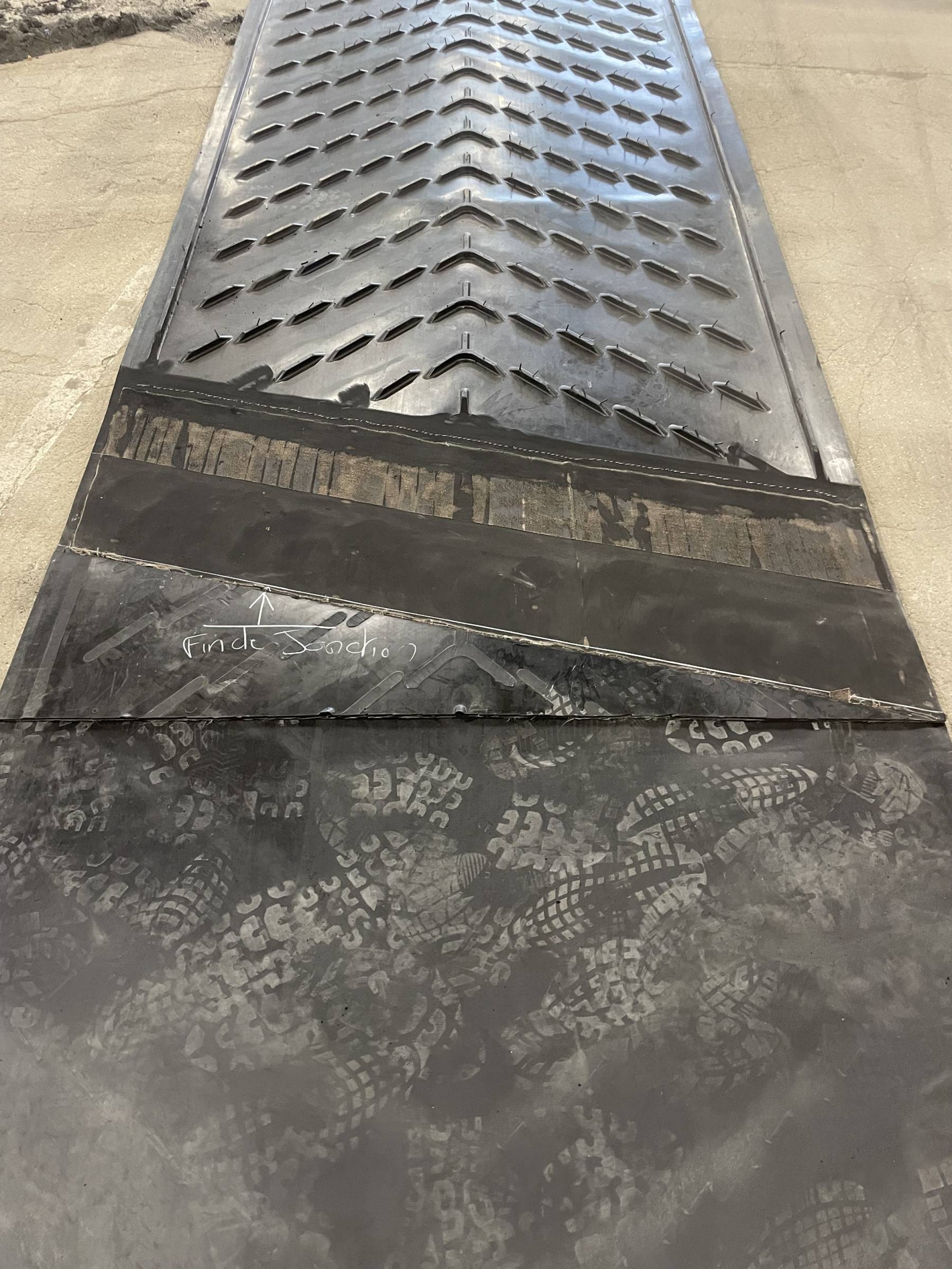 Bande transporteuse à chevron sur-mesure - largeur 1500 mm - jonction à froid pour DOPPSTADT AK565_2