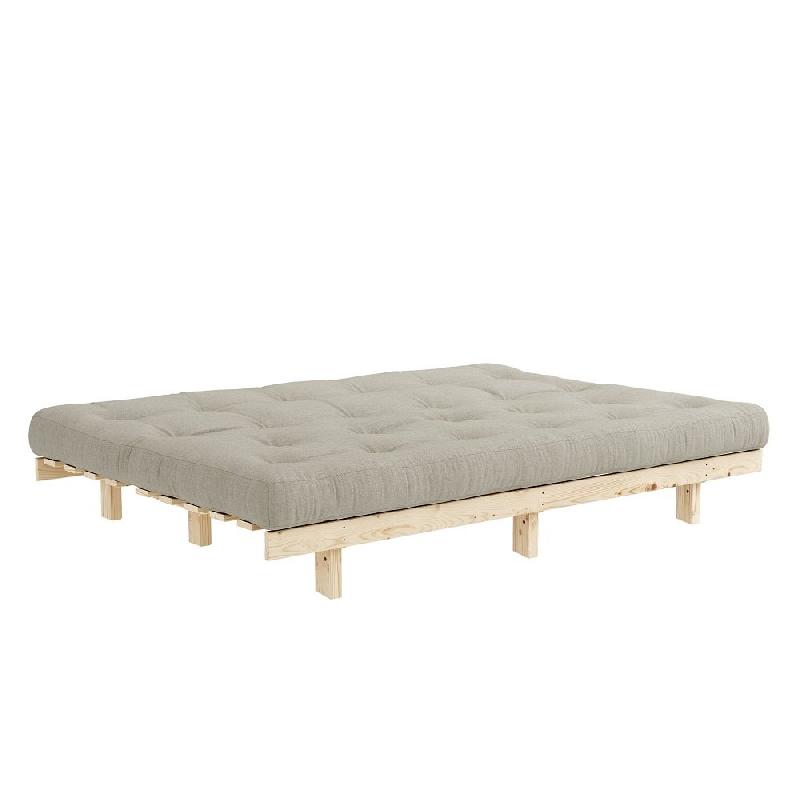 Banquette convertible futon LEAN KARUP - Coloris lin - Couchage 130x190 cm - Structure en pin massif_2