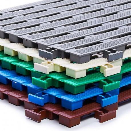 Pack 50 dalles caillebotis antidérapants - 30 x 30 cm - Blanc - PVC étanche pour milieux humides - 4,5 m²_2