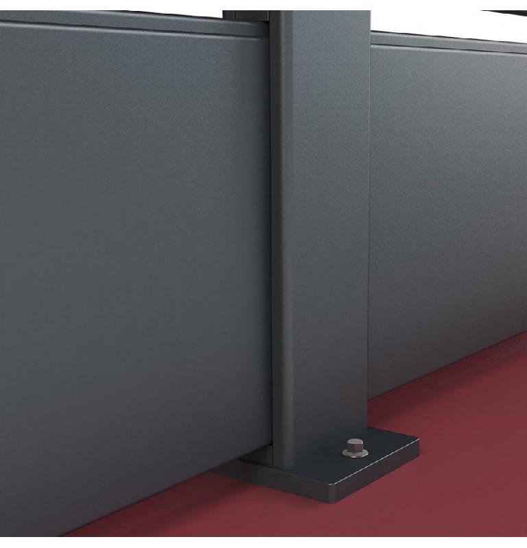 Platine poteau aluminium - platpotalu - pour fixation de clôture sur muret - robuste et légère_2