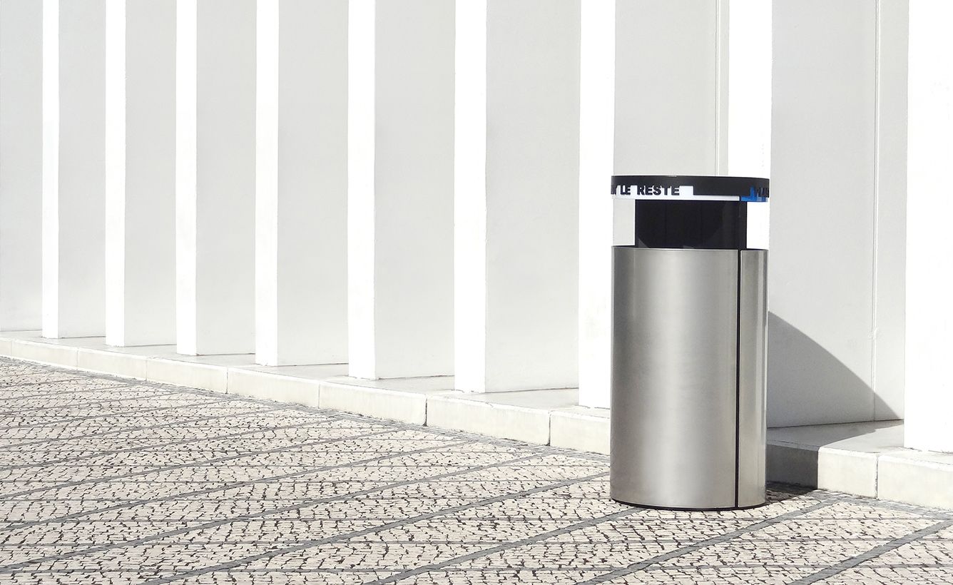 Sloop - Poubelle Publique - Larus - acier/inox - 80 + 80 L_2