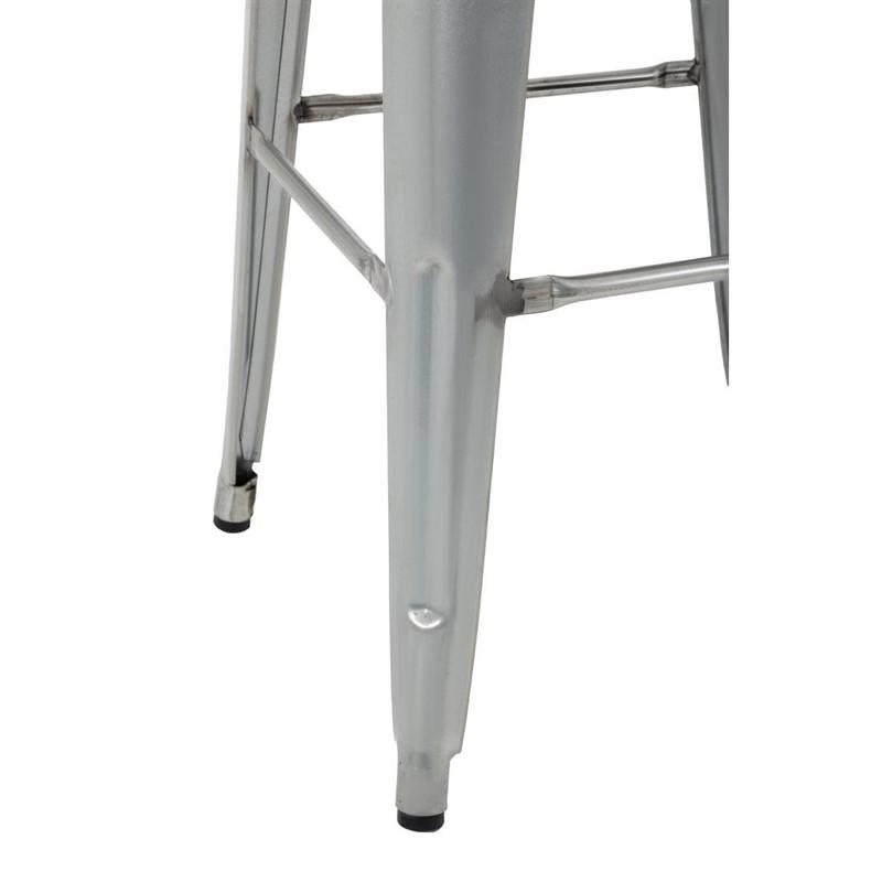 Tabourets hauts en acier galvanisé avec assise en bois Bistro (lot de 4) | Bolero - GM638_2