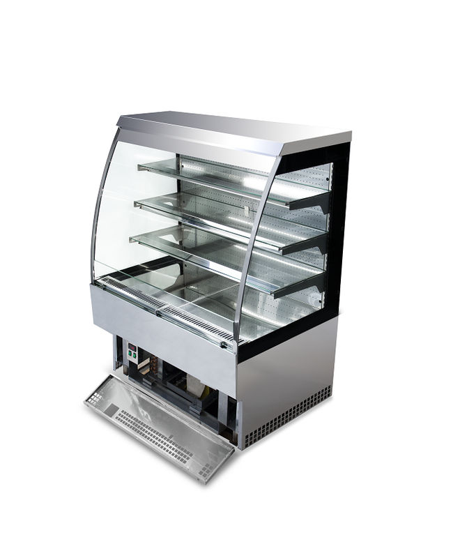 Vitrine réfrigérée semi-verticale LUNA EUROVITRINE - 4 dimensions disponibles, froid positif ventilé, inox, 1m20 à 2m40_2