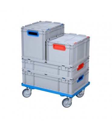 Chariot porte bac - Kalidesk - cadre en plastique solide - BH054-0067 - norme Europe - roulettes caoutchouc_2