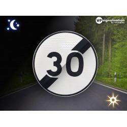 Panneau d'interdiction B33 - Fin de limitation de vitesse - Personnalisable - WP Signalisation_2