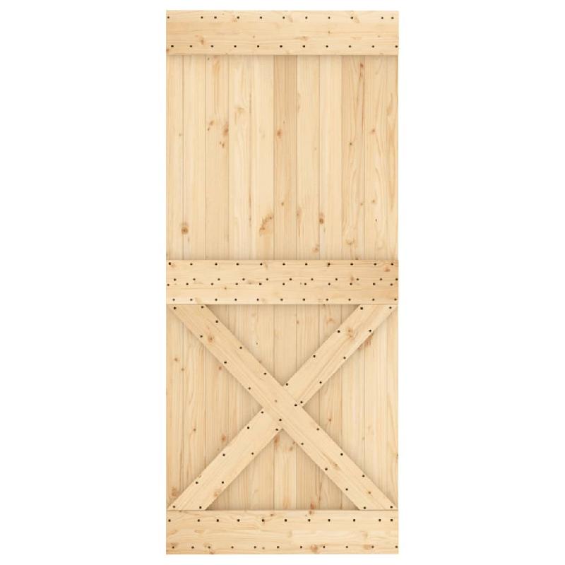 Vidaxl porte coulissante et kit de quincaillerie 90x210 cm pin massif 3203001_2