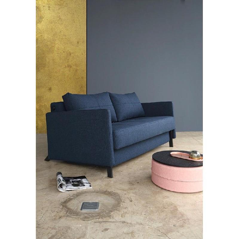 Innovation Living - Canapé design convertible avec accoudoirs Cubed 02 Arms - Lit 160x200 cm - Tissu Mixed Dance Blue_2