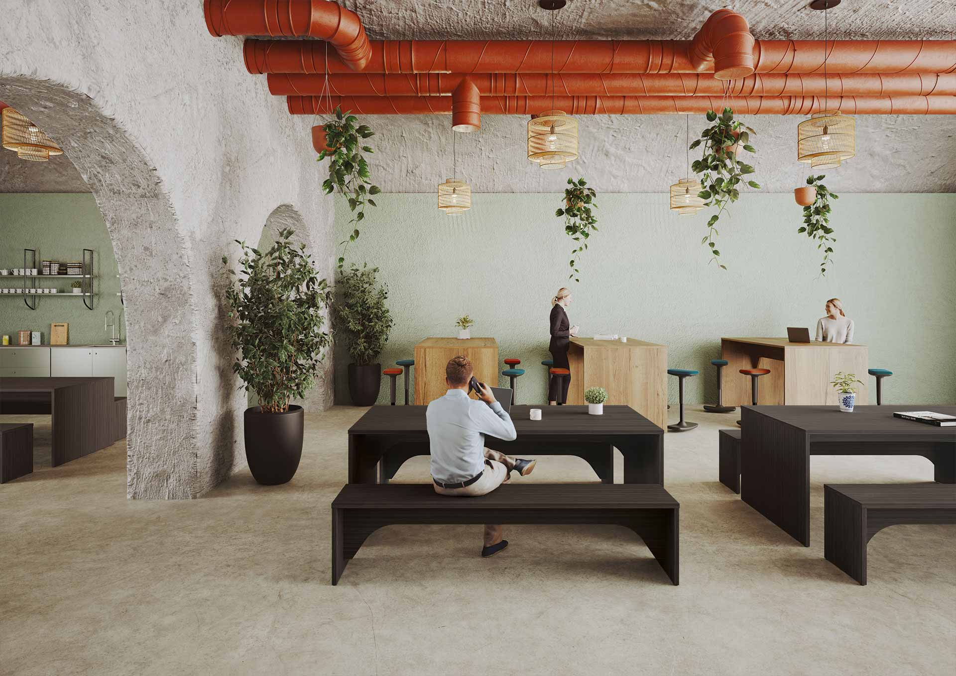 Table réfectoire entreprise adaptée aux espaces restauration et détente en entreprise - SHARE_2