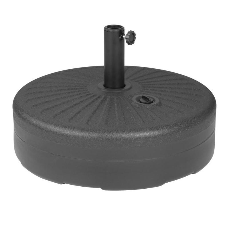 Pied de parasol en plastique noir 40L (rempli) | Bolero - DZ884_2