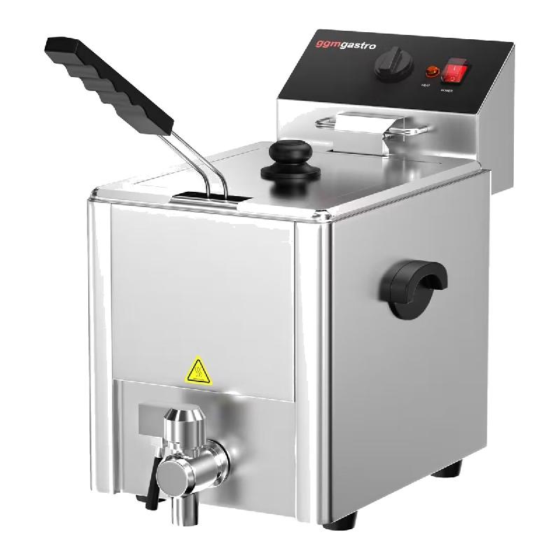 Friteuse électrique simple 8L - avec robinet de vidange | GGM_2