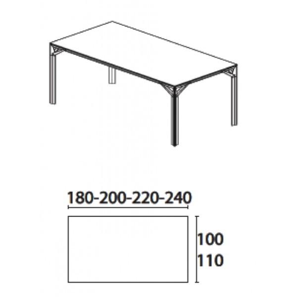 Bureau droit X8 avec plateau en bois - Officity. - 180, Blanc_0