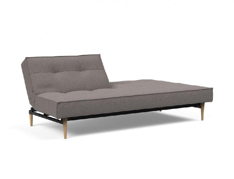 Canapé-lit INNOVATION LIVING SPLITBACK STYLETTO - Pieds chêne naturel - Convertible 115x210 cm - Tissu Mixed Dance Grey_2