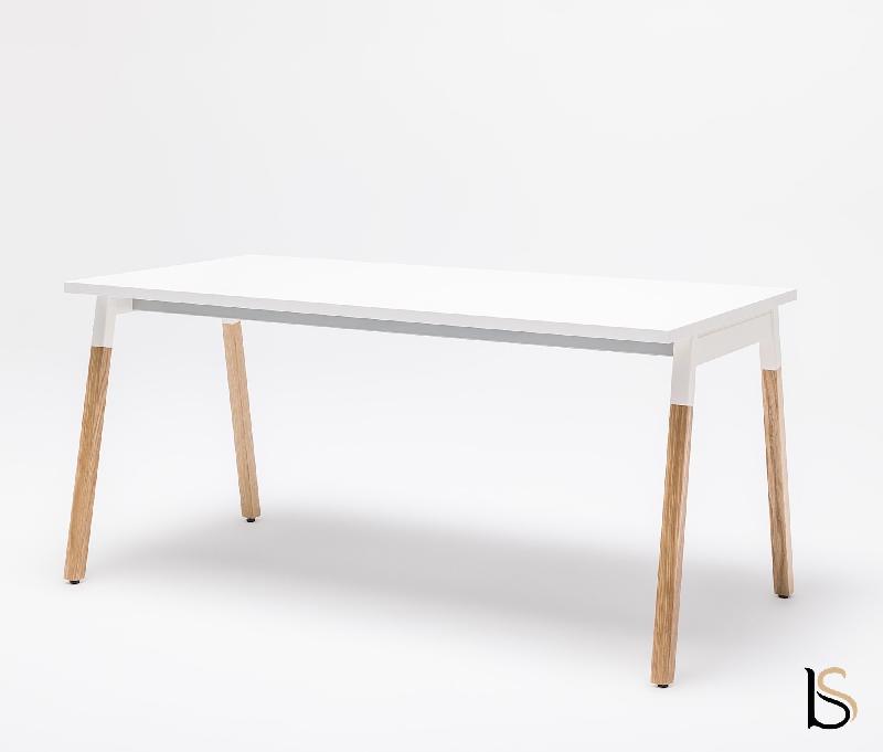 Bureau individuel Ogi Wood - MDD - Blanc, 140 x 80 cm, Oui_3