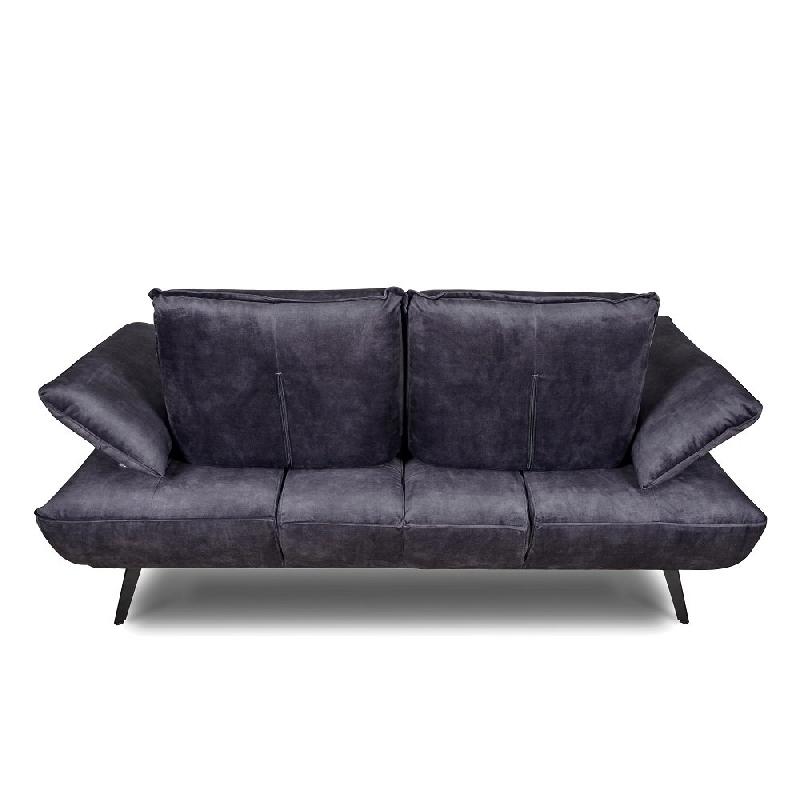 Canapé modulable TREK - dossier avance/recule - 2/3 places - velours gris graphite - design contemporain_2