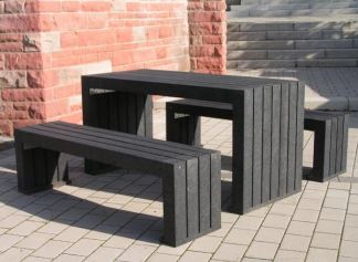 Ensemble pique-nique en plastique recyclé hanit - KIT CALERO V1 - 150 cm, 285 Kg - Forme cubique et robuste_2