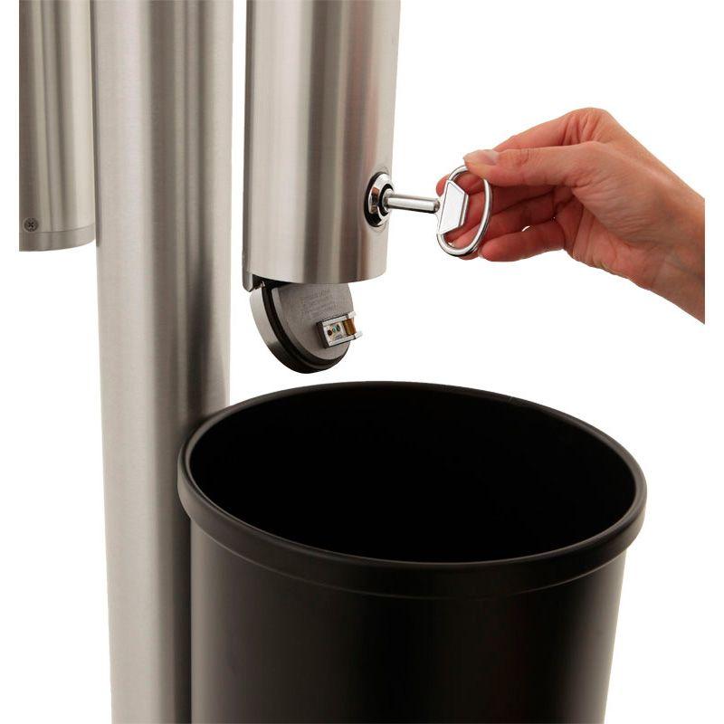 Cendrier sur pied double capacité en aluminium - haute qualité avec protection-pluie et clé triangle_2