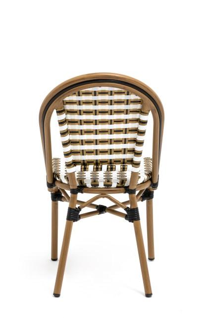 Chaise de terrasse concorde - tressage doré noir blanc_2