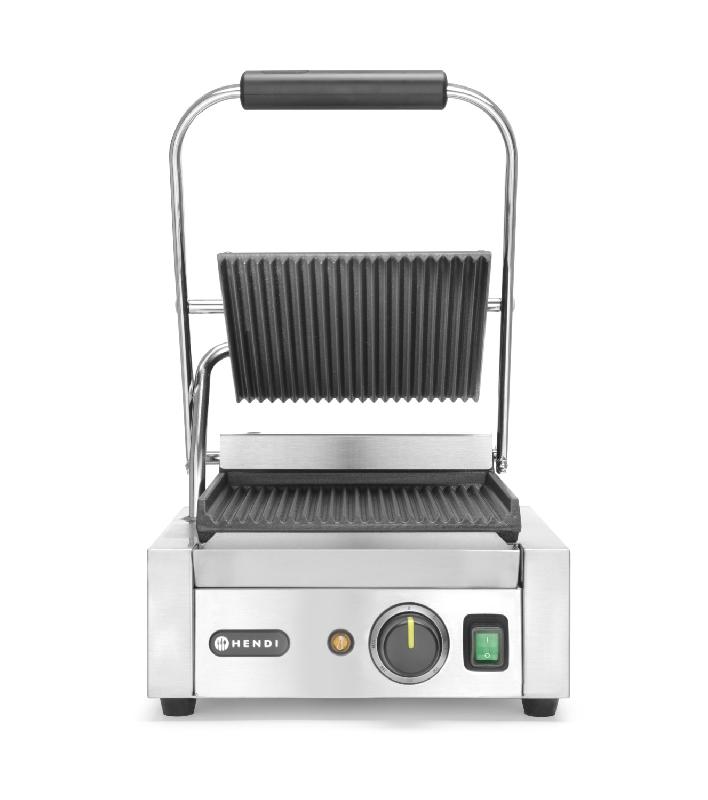Grill de contact modèle simple complètement rainuré 220x230mm HENDI_2