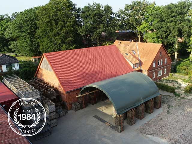 Abri tunnel de stockage - structure acier galvanisé - bâche PVC 720 g/m² - 12 x 10 x 3,6 m_2