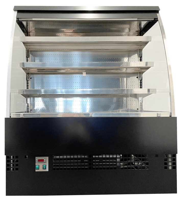 Vitrine réfrigérée semi-verticale ORSINI - 4 longueurs disponibles, froid positif, 3 étagères + base, EUROVITRINE_2